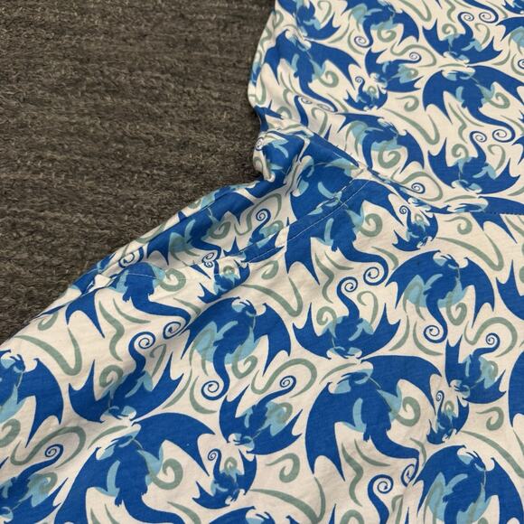 Svaha Twirl Dress Women Small Dragon Fantasy Blue White Pockets Organic Midi - Picture 6 of 10